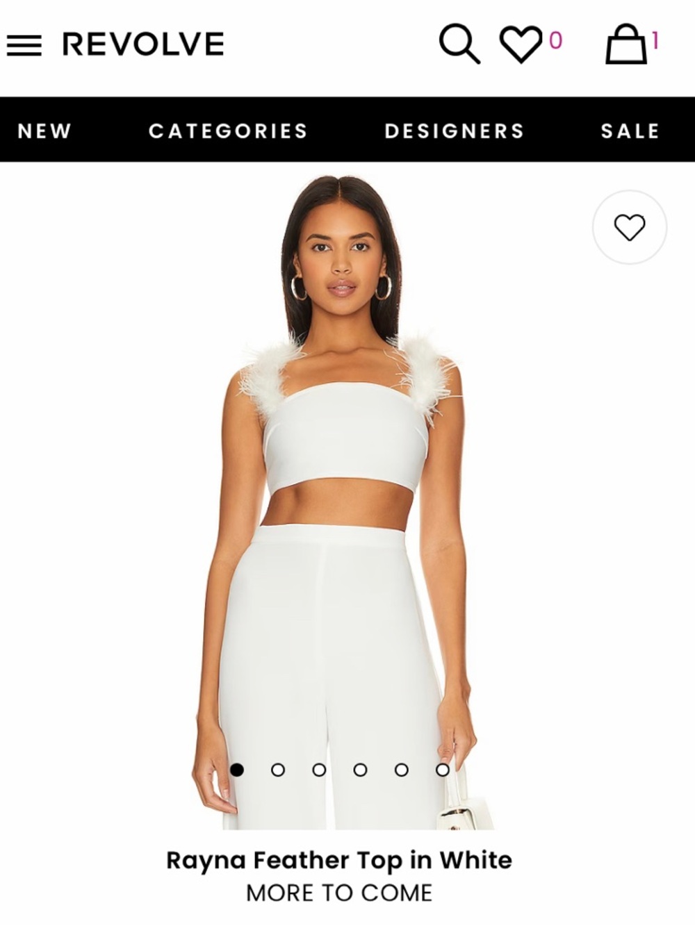 More to Come Rayna Feather Crop Top in White
